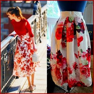 Chickwish Blushing Peone Skirt